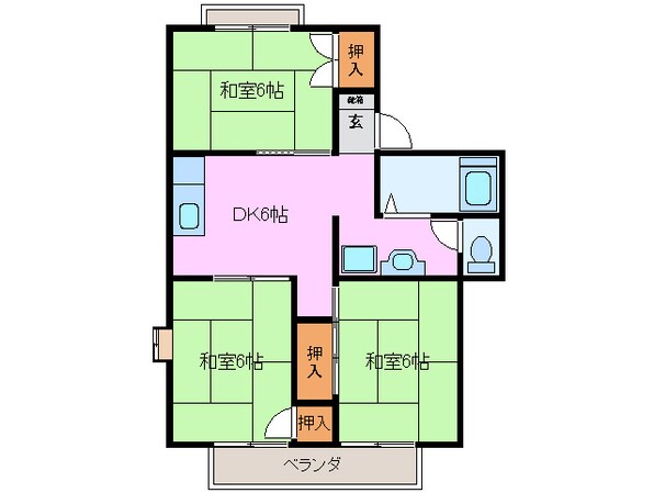 山田上口駅 徒歩14分 1階の物件間取画像